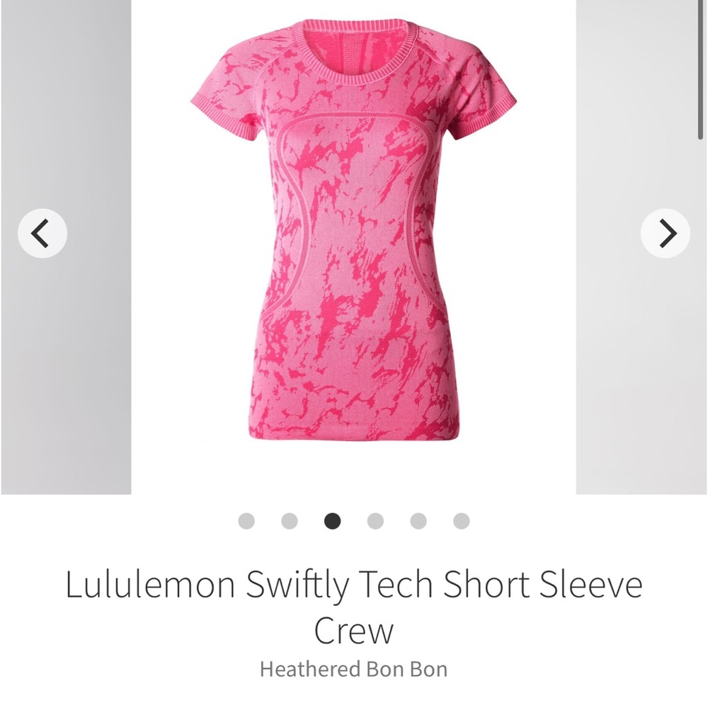 lululemon Swiftly Tech SS Crew *granite Heathered Bon Bon Sz 2